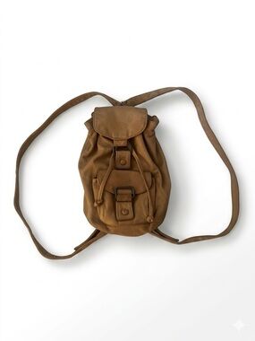 Desmo Beige Leather Mini Backpack Made in Italy